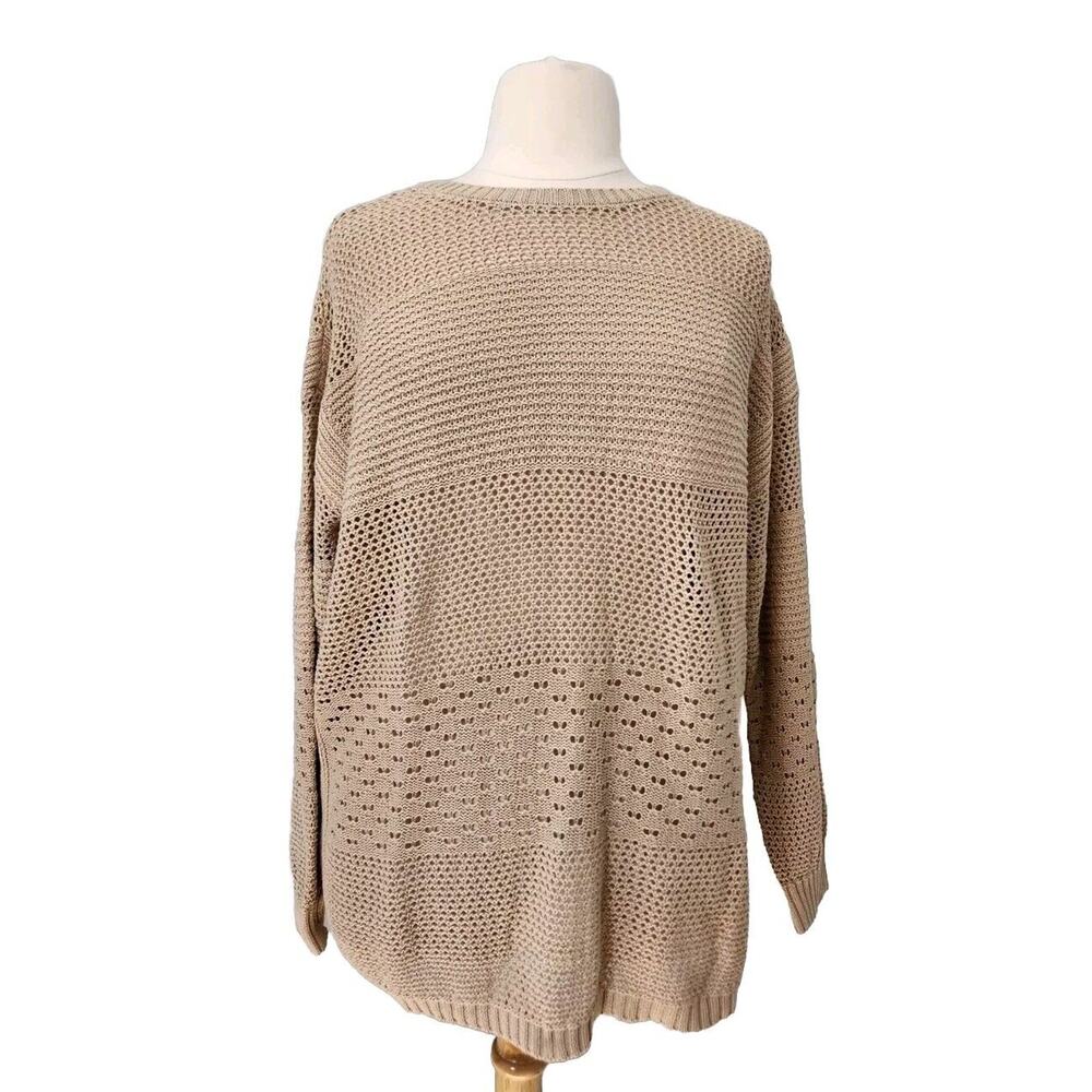 Avon Studio 1886 Tan Open Weave Drop Shoulder Sweater Size 1X /18W-20W NEW